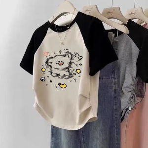 Summer Cotton Short Sleeve T-Shirt for Girls Pure Cotton Half Sleeve Shirt Childrens Short Body Shirt Cartoon Print Kids Clothes