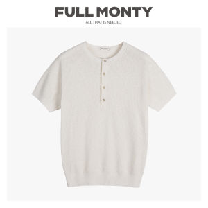 Henley Collar Long Placket Linen Texture Mens T-Shirt