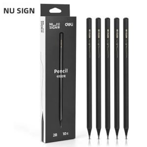 NUSIGN Bút Chì Blackwood Khắc Laser Logo Vàng Than Chì Mịn Hiện Đại Phong Cách Lục Giác Bằng Gỗ Chì Bút Chì Độ Cứng 2B