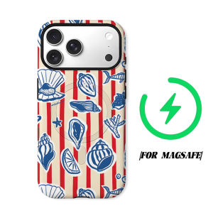 Coastal Shell Sticker Phone Case for iPhone 18 17 16 15 14 13 12 11 Air Pro Max Plus Double-layer Cover