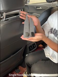 DESMA 2 in 1 car hook back seat hook holder bag holder hook hanger for car concealed car headrest hook mobile phone holder toyota honda Metal material with leather