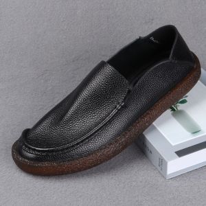 Soft Leather Mens Slip-On Shoes Breathable Casual Bean Bean Shoes First Layer Cowhide Comfortable Spring Autumn Season