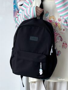 Japanese Style High School Student Backpack Womens Middle School College Style Pure Color Backpack Simple Versatile School Bag