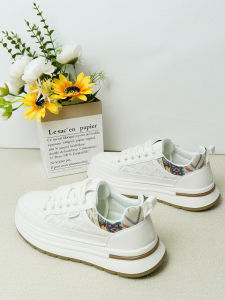 Mens Sporty Thick Bottom Casual Shoes Breathable Comfortable All-Season Low Tops Fashionable Flat Laced Leather Sneakers