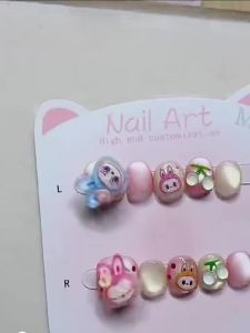 Child-friendly Rotatable Handmade Colorful Dopamine Nails