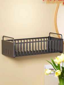 Bathroom Wall-Mounted Storage Rack Toilet Washstand Hanging Shelf No-Drilling Carbon Steel Organizer Linjiaxiaos Boy Brand