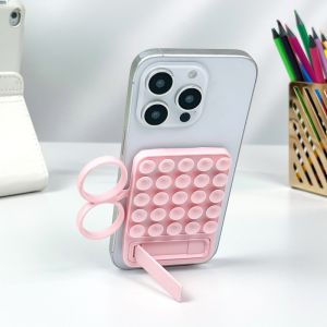 Silicone Suction Cup Phone Holder Back Sticker Bracket Universal Mobile Phones Stand Hands-Free Mirror Handheld Holder For Video