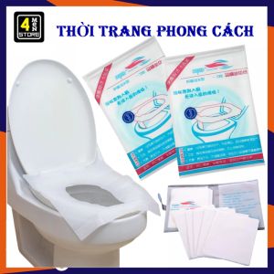 Gói 10 Miếng Lót Bồn Dùng 1 Lần - Giấy Lót Bệt Nắp Bồn Cầu Vệ Sinh Tự Phân Huỷ Nhỏ Gọn Sạch Sẽ Tiện Lợi - Tấm Lót Bệ Bồn Cầu Mang Du Lịch Dùng Một Lần Tiện Dụng