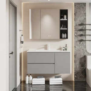 SSWW | Beehive Aluminum Ceramic Integrated Bathroom Vanity