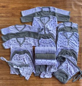PAKET 18PCS/27PCS/30PCS BAJU BAYI BARU LAHIR SERI ABU CEWE COWO