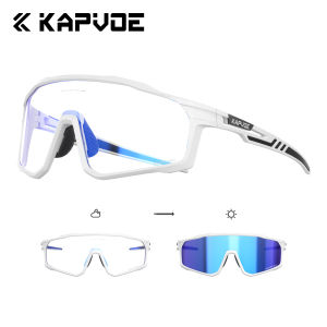 kapvoe | Kapvoe M/L Size Photochromic Cycling Glasses Large Head Sports Sunglasses for Men Women UV400 Bike Glasses Hiking Eyewear