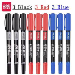 9pcs/Set Permanent Paint Marker Pen Oily Waterproof Black Pens for Tyre Markers Quick Drying Signature Pen Stationery Supplies