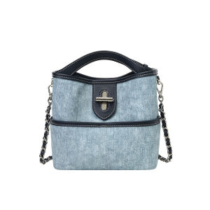 Vintage Denim Handheld and Crossbody Bucket Bag