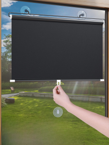 Full Light Blocking Sun Protection Curtain Adhesive Suction Cup Style Free Stretching Kitchen Glass West Sun Exposure