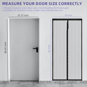 Magnetic Screen Door Hands Free Mesh Partition Heavy Duty Curtain Keeps Bugs Out Frame Hook & Loop Pet and Kid Friendly