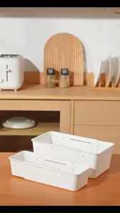 【SKIT SG】Drawer Storage Box Expandable Plastic Organizer Storage Bin with Divider for Kitchen Utensils Cabinets Wardrobes Bathroom Office Expandable Storage Box Adjustable Kitchen Drawer Organiser Tray