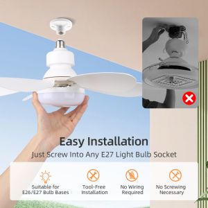 Summer Fan Light LED E27 Remote Control 85-265v Lighting Source For Bedroom Living Room Home Silent Fan Lamps Ceiling Chandlier