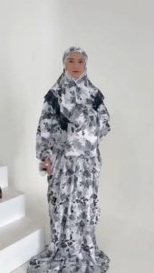Mukena Dewasa Terusan Rayon Viscose Renda Kalung