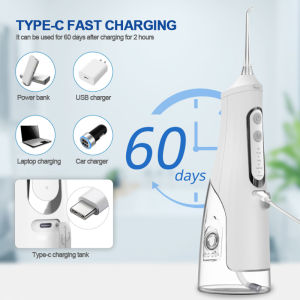 Water Dental Flosser Oral Irrigator With 3 Nozzles 1Toothbrush Head Type-C Rechargeable Household Oral b IPX7 Waterproof 310ml Water Tank Dental Cleaner Electric Tooth brush For Cleaning Oral