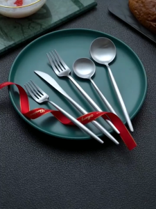 【316 Stainless Steel】6pcs Korean Cutlery Set Shiny Stainless Steel Dinnerware Korean Spoon Fork Thick Flatware Kitchen