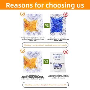 MONLEYTA | Color Changing Silicon Drying Agent Orange Moisture Absorber Rust Prevention Bookmarks For Books Anti Mold And Dampness