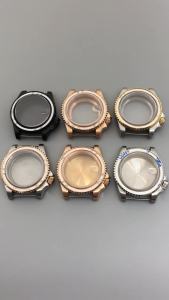 40mm 3.8 Crown Sapphire Glass Watch Case Black Silver Two Tone Rose Gold Fit NH35 NH36 ETA2824 PT5000 movement Rotated Bezel
