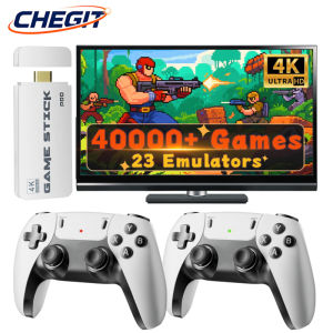New M15 4K TV Game Stick Video Game Console 64G Built in 3/40000 Games Wireless Controller Gamepad Retro Handheld Game Console