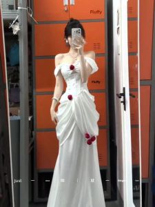 AXU | Chinese Wedding Dress Light Wedding Gown Morning Robe French Toasting Dress Bridal Dress