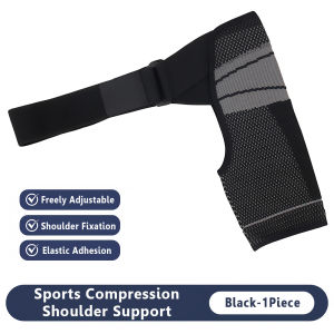 Breathable Shoulder Brace Adjustable Shoulder Compression Sleeves Arm Sling Support Fits Left and Right Arm for SportsFitness