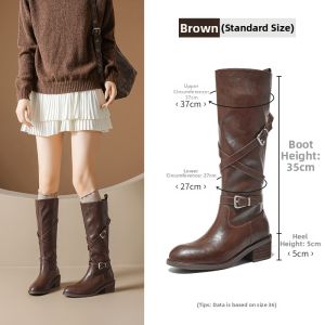 Agsdon | Summer Wearable Tall Boots Brown