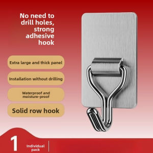 Stick-On 304 Stainless Steel Wall Hooks Self Adhesive Towel Robe Coat Hook Waterproof Bathroom Home Organizing Accessories