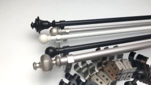 1PCS 3/4 Single Silver Extra Thick Curtain Rod Bracket Double Pole Top Side Mounting Base Curtain Track Rod