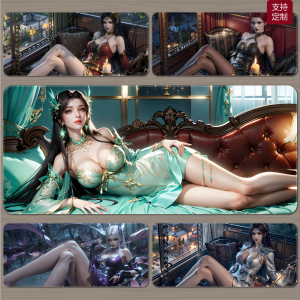 Extra Large Thick Gaming Mousepad with Edge Lock Beautiful Girl Design Computer Peripheral Equipment Rubber Material