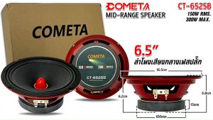 ลําโพงเฟสปลั๊ก 6.5 นิ้ว ยี่ห้อ CEOMTA รุ่น CT-6525B โครงปั้มสีแดง 300w MAX / 150w RMS 4โอห์ม ลำโพงมิดเรนจ์ (Mid-Range) ลำโพงเสียงกลาง ดอกลำโพง เครื่องเสียงรถยนต์