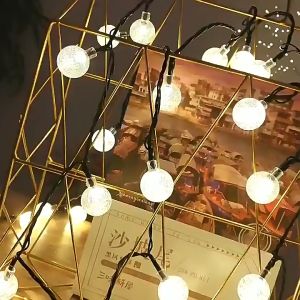 METECH Solar String Lights Outdoor Patio String Lights Waterproof Garden LED Bubbles Crystal Ball
