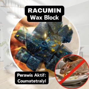 Racumin Wax Block Rat Poison 50grams Racun bertindak secara anti penggumpalan darah Racun tikus