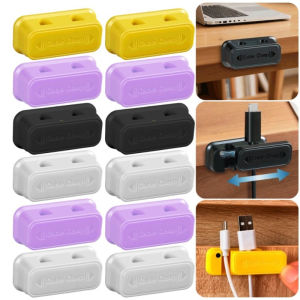 3ชิ้นคลิปสายชาร์จติดตัวดูดแม่เหล็กเดสก์ท็อปเป็นระเบียบเรียบร้อยสายออแกไนเซอร์จัดเก็บสำหรับโต๊ะตั้งในบ้านสำนักงาน
