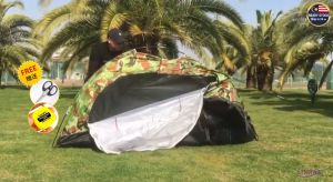 Outdoor Tent Manually Built Single Person Beach Camping Army Green Camouflage Berkhemah Khemah 户外帐篷手动搭建单人帐篷沙滩露营军绿迷彩