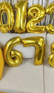 16inch Number foil balloon 0-9 Gold for birthday party 520 wedding party 18th 1th 60th decoration