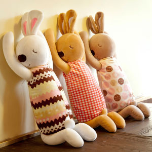 Cute Lying Rabbit Sleeping Comfort Pillow Long Plush Toy Doll Childrens Birthday Gifts Girl