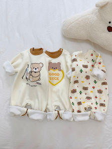 Áo Liền Quần Lót Nhung Cho Trẻ Sơ Sinh Bé Trai Áo Ngủ Dày Dặn Giữ Ấm Cho Trẻ Sơ Sinh Bộ Đồ Bò Thu Đông Cho Trẻ Sơ Sinh Bé Gái Bộ Đồ Liền Thân