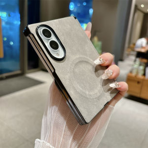 Luxury PU Leather Magnetic Hinge Protection Phone Case for Samsung Galaxy Z Fold 8 Fold8 5G Wireless Charge for Magsafe Cover