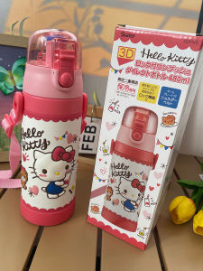 Skater Childrens Thermal Cup 3D Kitty Hellokitty Water Bottle KT Cat Girl Cartoon Stainless Steel Insulated Mug for Kids