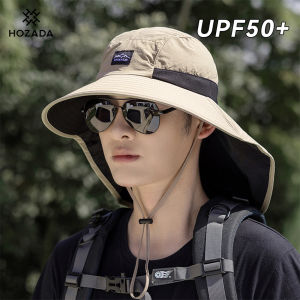 HOZADA Sun Cap Large Shawl Beach Hat Sun-proof Hat Casual Sun Hats Portable Fisherman Cap Large Brim Cap Sun Protection Cap UV Protection Hats for Summer Outdoor Travel