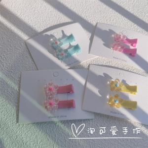 Adorable Flower Hair Clips Full Wrap Fabric Duckbill Side Clips Childrens Hair Accessories No Damage to Hair Baby Hair Decorations