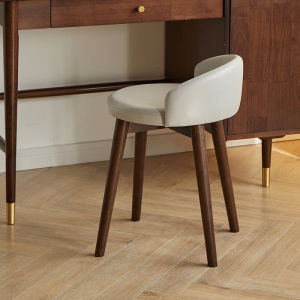 Simple Modern Wooden Back Makeup Vanity Chair Bedroom Study Desk Stool Adult Quality Luxury Style Preassembled Transportable