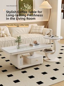 YIYOU | Luxury Minimalist Compact Design Living Room Coffee Table Set Stone Finish