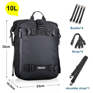 Rhinowalk | Rhinowalk Motorcycle Back Seat Bag 10/20/30L Waterproof Multifunctional Saddle Side Luggage Bag Cycling Backpack Universal