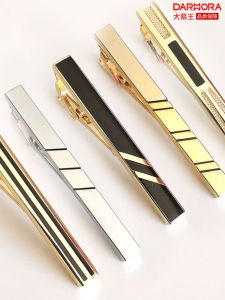 Elegant Gold And Silver Metal Tie Clip for Men Simple Luxury Fashion Accessory Business Dress Pin Brooch Trendy Jewelry