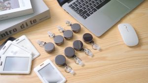 Silver Retractable Badge Holder Reel Heavy Duty Metal Clip Key Ring ID Badge Holder for Tag Keychain